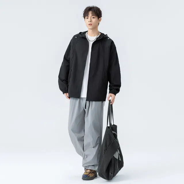 海尔斯 轻薄款外套户外运动纯色连帽 防紫外线凉感防晒服 男女同款