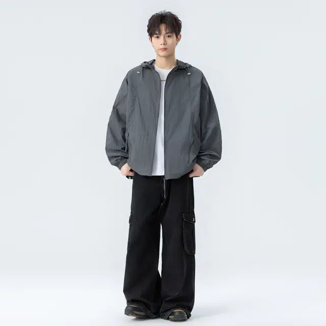 海尔斯 轻薄款外套户外运动纯色连帽 防紫外线凉感防晒服 男女同款