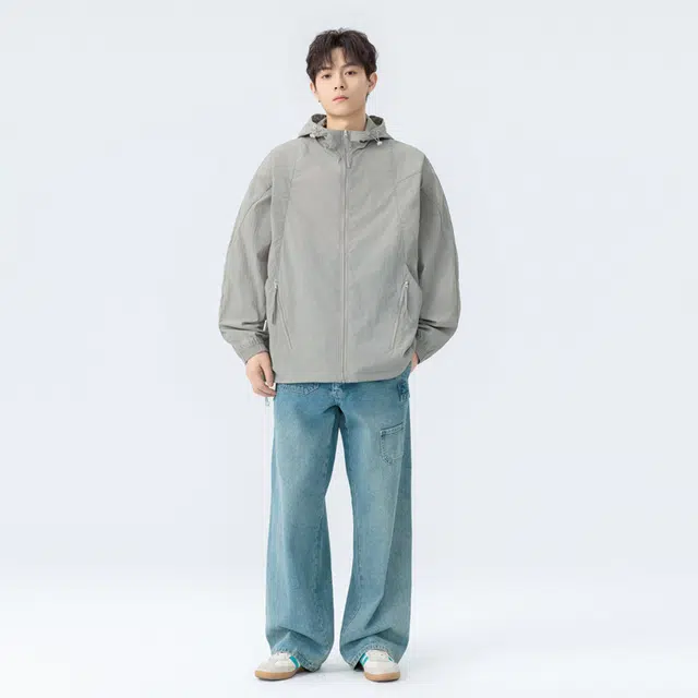 海尔斯 轻薄款外套户外运动纯色连帽 防紫外线凉感防晒服 男女同款