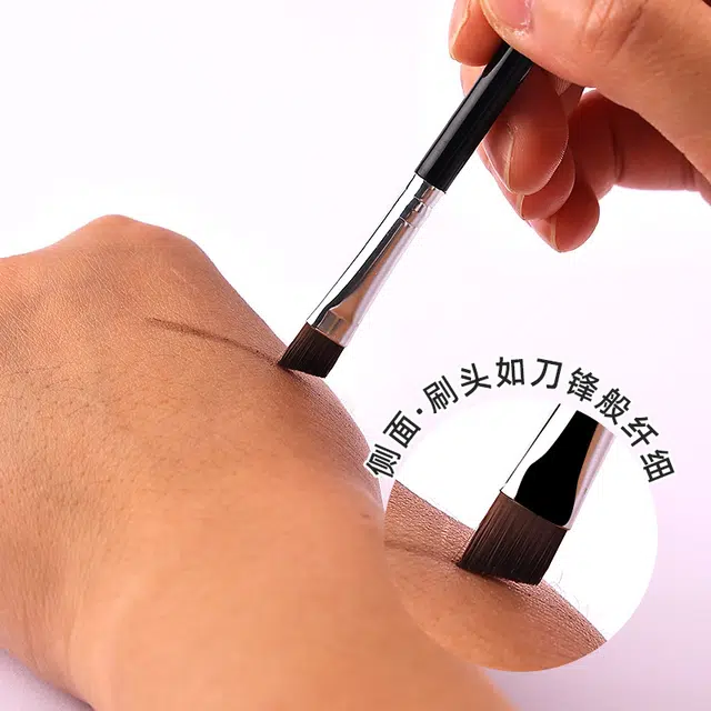 悦乐己    双头两用眼部刀锋眼线刷眉刷眉粉刷扁平睫毛梳刷 细节 便携晕染细节
