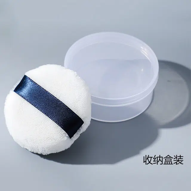 娇雪菲  双面立绒长绒定妆散粉扑植绒粉扑蜜粉扑化妆粉扑带收纳盒 柔软