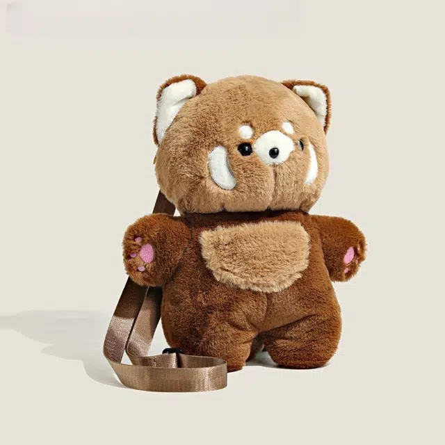 朵喵呦 可爱呆萌小熊猫毛绒公仔痛包 陪伴安抚治愈 玩偶周边