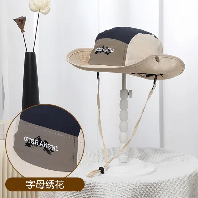 雅鹿 户外登山旅游垂钓遮阳防晒 创意字母设计速干透气 涤纶 渔夫帽 男女同款情侣款