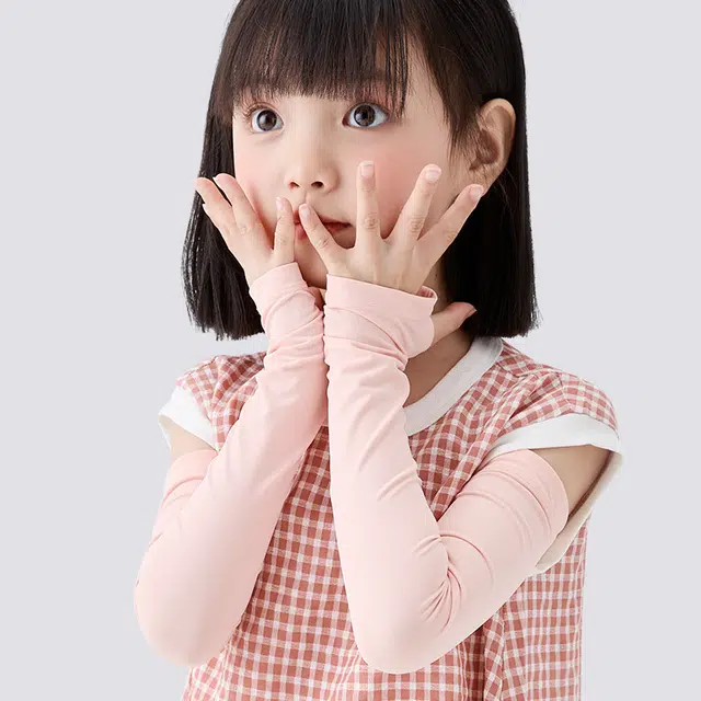 雅鹿 夏日童趣系列 时尚多彩冰丝袖套 舒爽清凉吸湿速干轻薄透气 户外抗晒 锦纶 防晒袖 儿童款