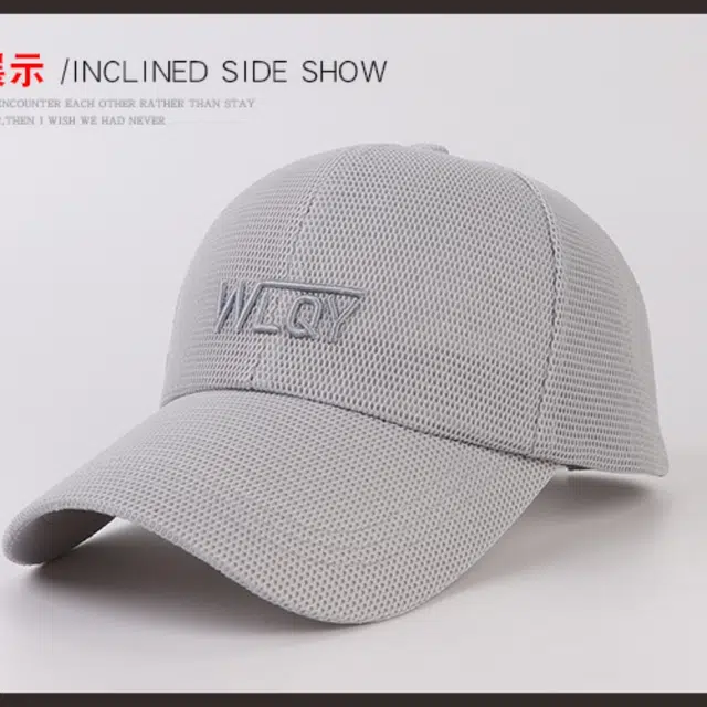 雅鹿 放肆青春系列 韩版个性刺绣装饰户外爬山运动透气清爽汗带设计街拍少年百搭帅气 网纱 鸭舌帽 男款 黑色奶白浅灰