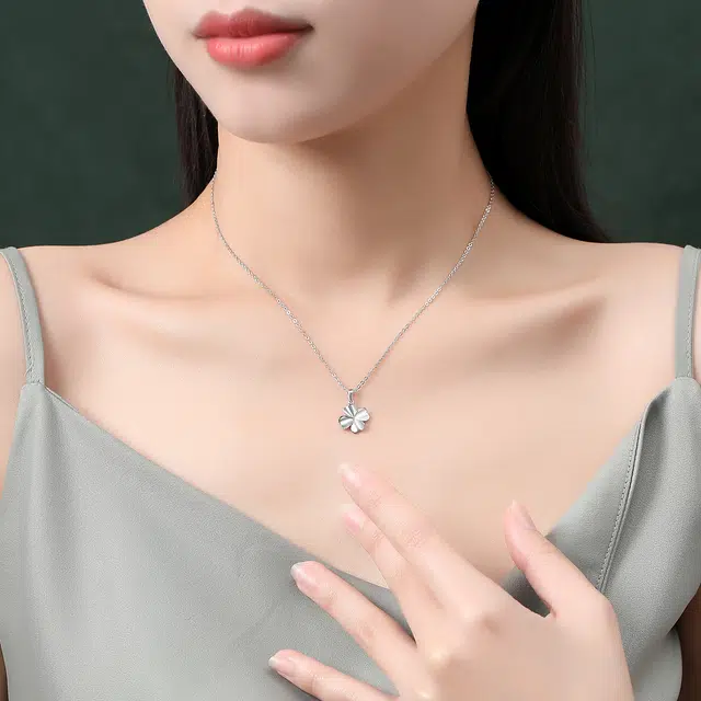 爱丽丝珠宝 四叶草 小众高级感新中式 铂金 项链 女款