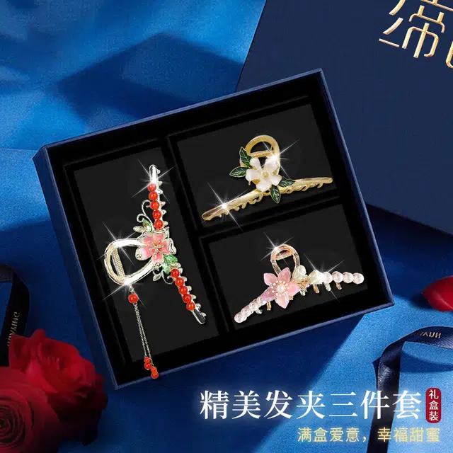 缔晶 森系花朵流苏甜美时尚 精致优雅浪漫造型感通勤 合金 发夹 女款