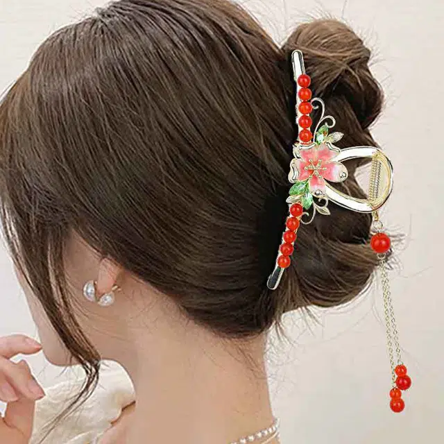 缔晶 森系花朵流苏甜美时尚 精致优雅浪漫造型感通勤 合金 发夹 女款