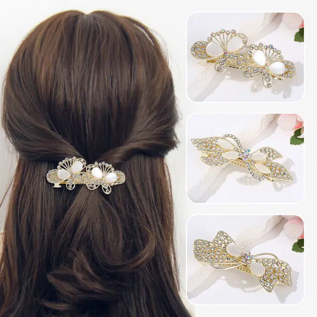 缔晶 法式优雅浪漫猫眼时尚 甜美清新通勤风 合金 发夹 女款