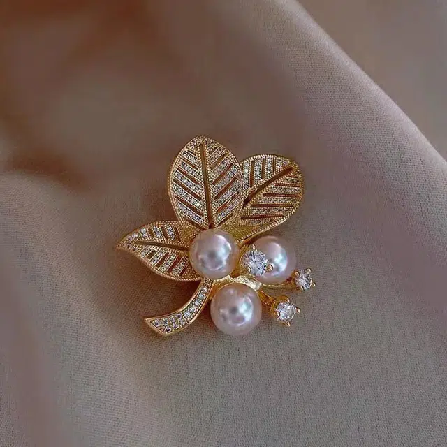 缔晶 优雅复古玫瑰胸花套装 气质时尚秋冬围巾外套上衣百搭配饰 合金 胸针 女款