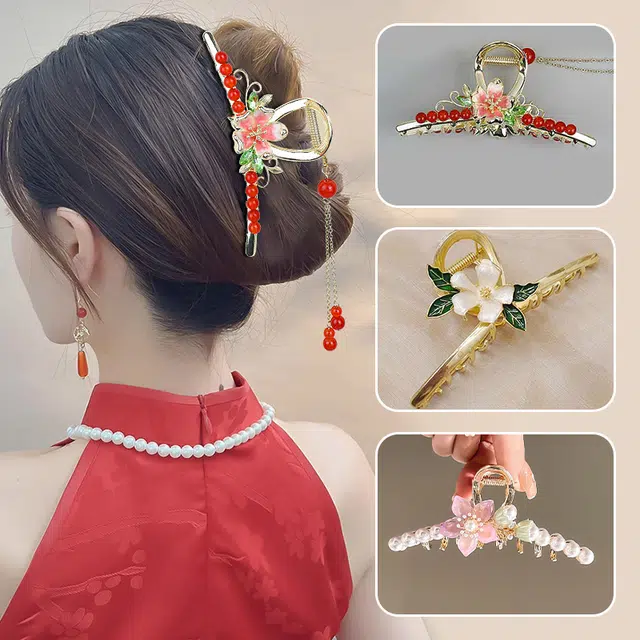 缔晶 森系花朵流苏甜美时尚 精致优雅浪漫造型感通勤 合金 发夹 女款