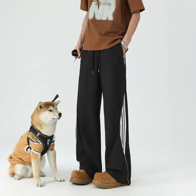 颂希尔 美式抽绳直筒休闲裤 男女同款