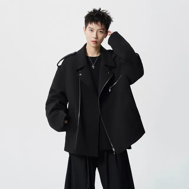 佐菲利 美式高街翻领夹克外套潮牌宽松设计感痞帅百搭风衣 男女同款