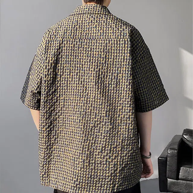 佐菲利 薄款设计翻领休闲沙滩旅游短袖衬衫 男款