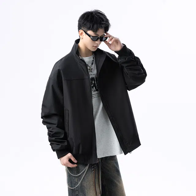 佐菲利 美式机能风教练潮牌痞帅立领外套户外百搭运动上衣夹克 男女同款