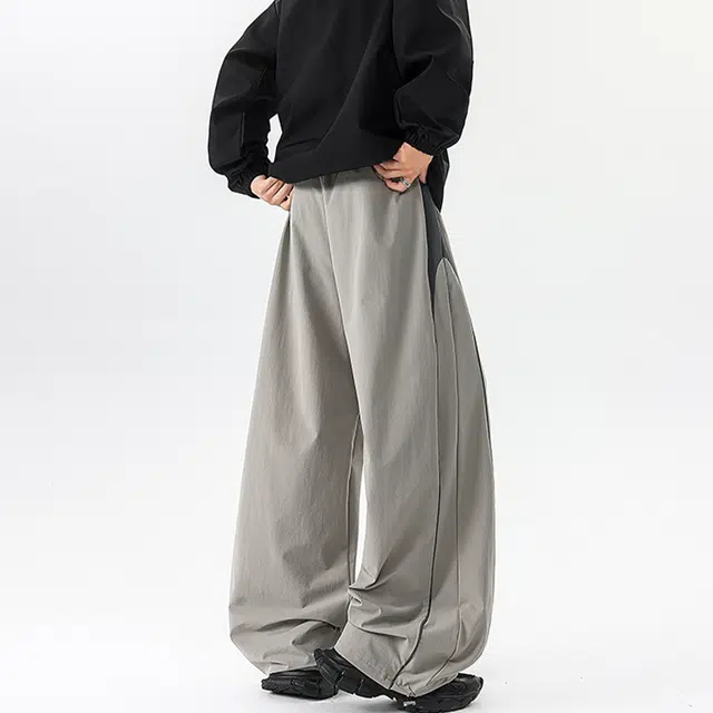 佐菲利 美式垂感弯刀西裤高街潮牌阔腿长裤宽松百搭拖地裤子休闲裤 男女同款