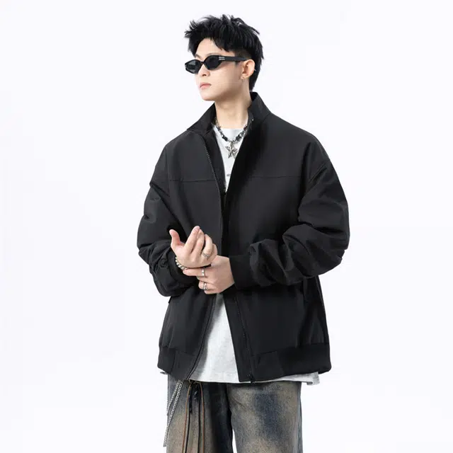 佐菲利 美式机能风教练潮牌痞帅立领外套户外百搭运动上衣夹克 男女同款