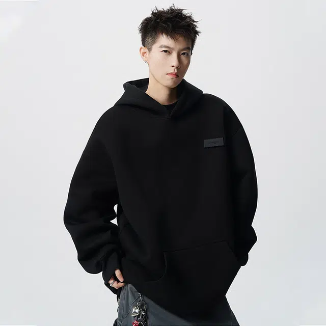 佐菲利 美式重磅魔术贴连帽潮牌宽松百搭休闲运动帽衫外套卫衣 男女同款