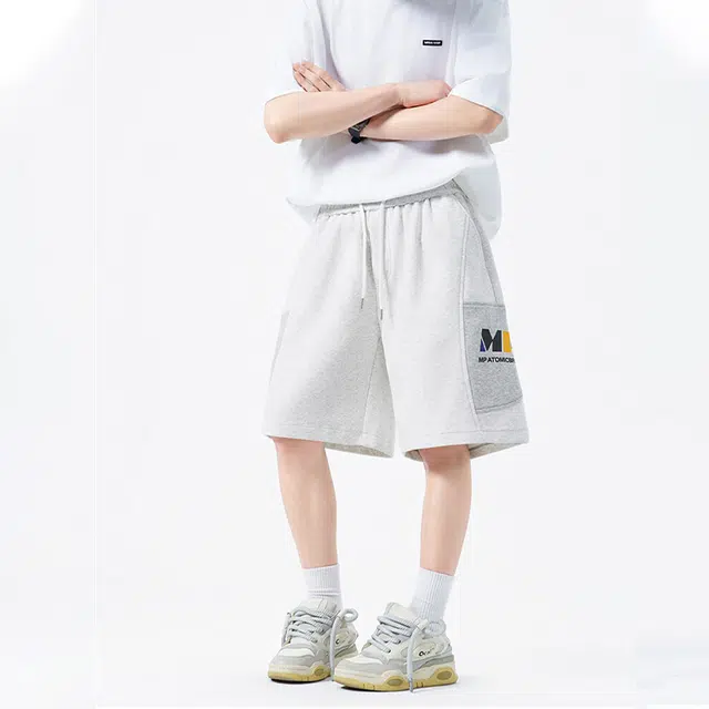 佐菲利 透气薄款印花五分裤子宽松运动中裤休闲短裤 男款