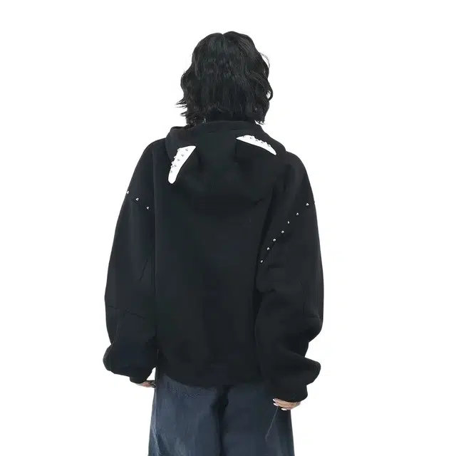 佐菲利 美式小众设计感铆钉拼接杜宾犬连帽宽松休闲百搭外套上衣卫衣 男女同款