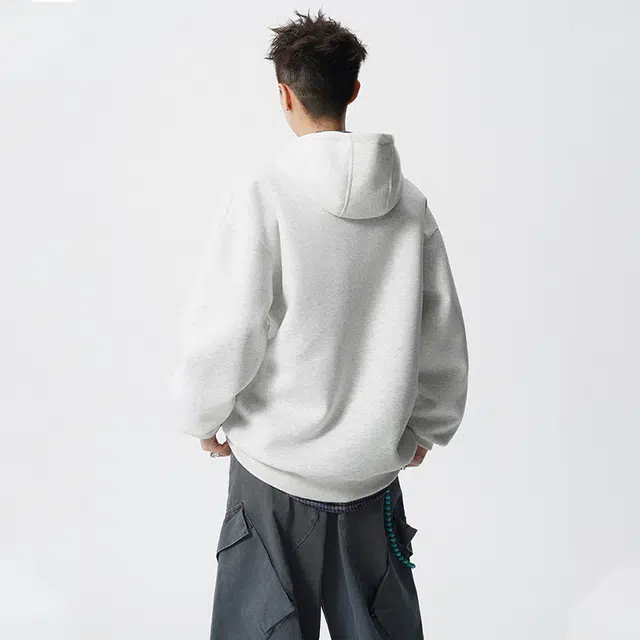 佐菲利 美式复古连帽潮牌痞帅纽扣宽松休闲百搭情侣运动外套卫衣 男女同款