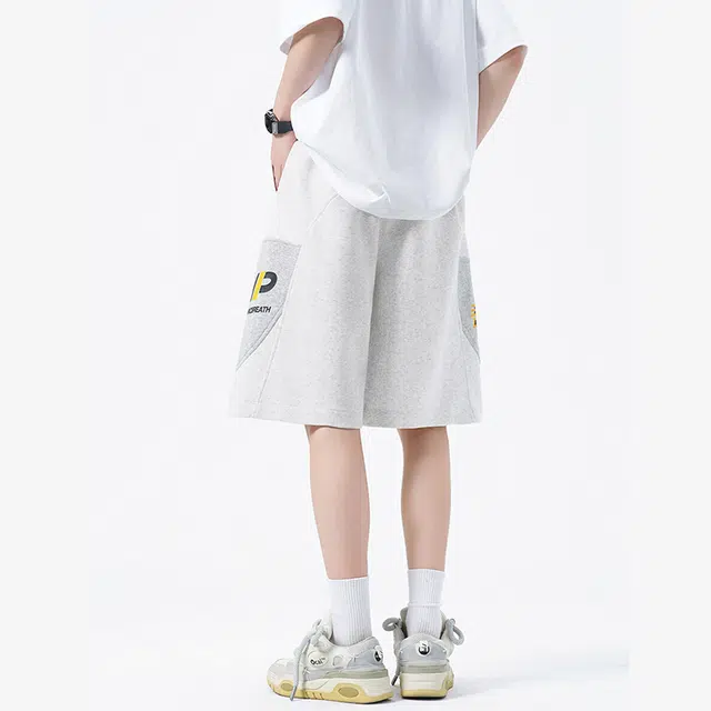 佐菲利 透气薄款印花五分裤子宽松运动中裤休闲短裤 男款