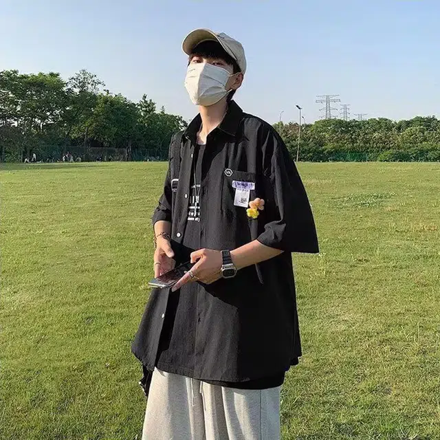 佐菲利 多巴胺设计感小众别致学院风宽松防晒衬衣短袖衬衫 男女同款