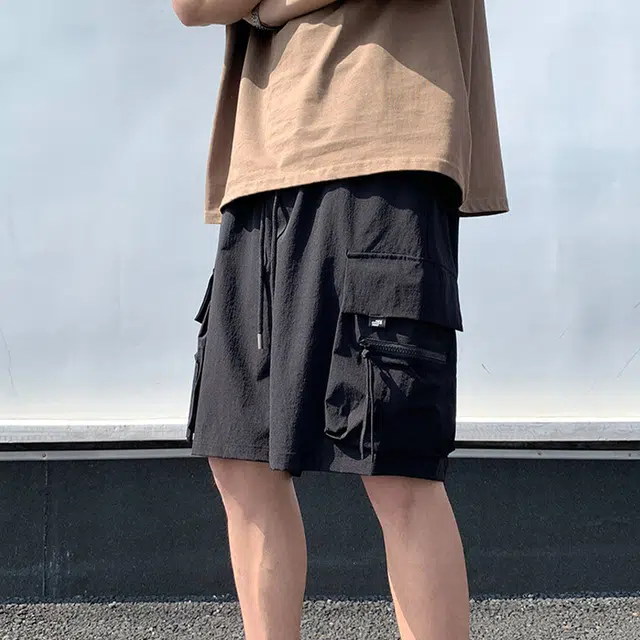 佐菲利 美式高街机能薄款宽松直筒休闲夏季五分裤工装短裤 男款