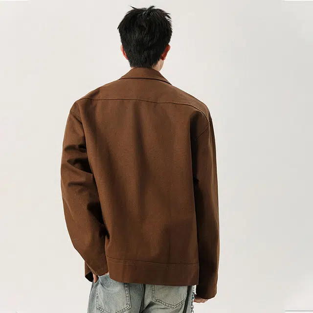 佐菲利 美式复古工装潮牌高街翻领百搭长袖夹克 男女同款