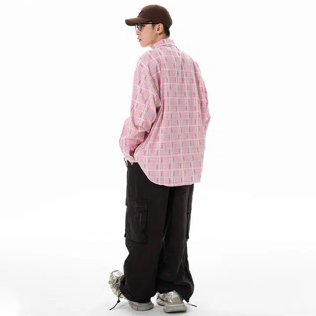 佐菲利 美式格子潮牌情侣装休闲长袖衬衣少年感百搭外套衬衫 男女同款