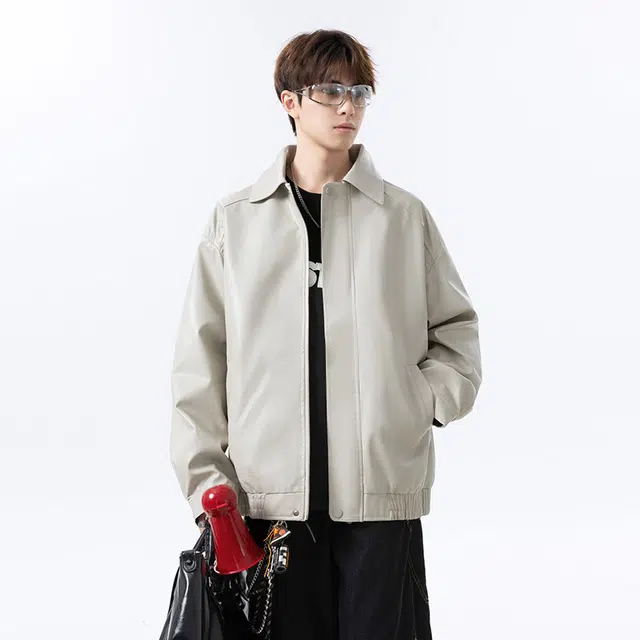 佐菲利 潮流美式复古宽松百搭飞行皮衣 男女同款
