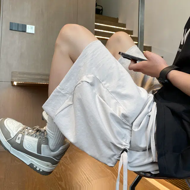 佐菲利 美式大口袋休闲夏季薄款高街痞帅机能风冰丝速干五分运动裤工装短裤 男款