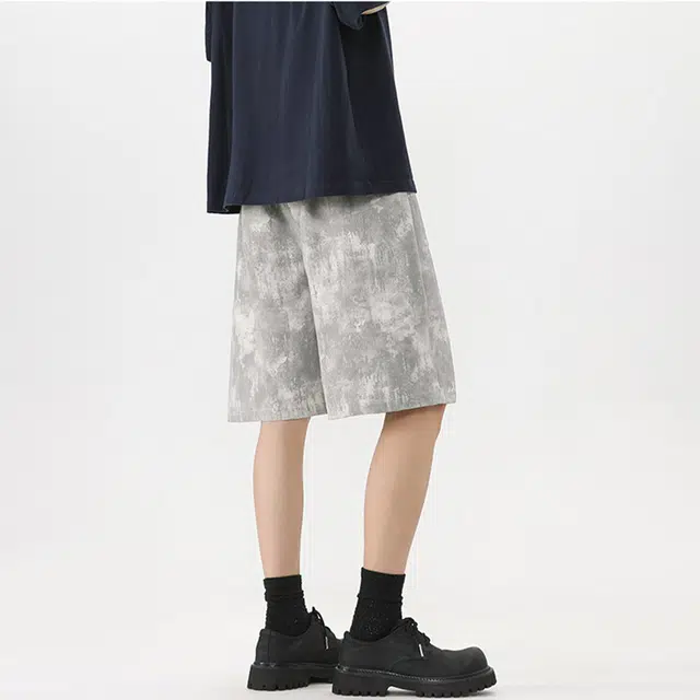 佐菲利 美式扎染小众五分潮流设计感宽松时尚舒适百搭休闲短裤 男女同款