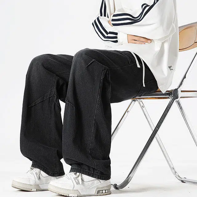 佐菲利 美式复古直筒高街牛仔裤 男女同款