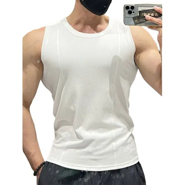 佐菲利 粗螺纹修身美式健身运动无袖背心 男款