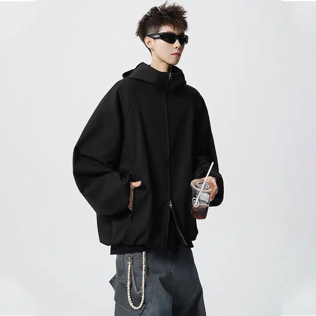 佐菲利 美式复古潮牌翻领高街情侣休闲拼接夹克外套 男女同款