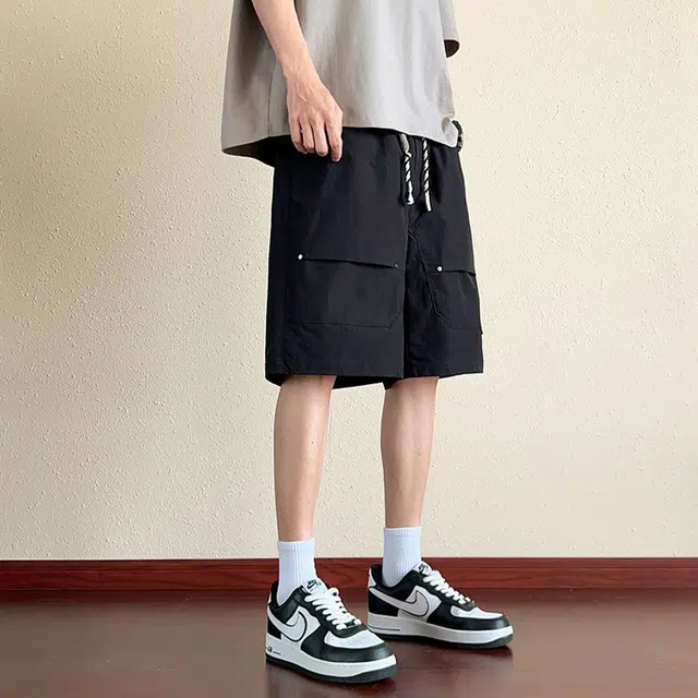 佐菲利 夏季冰丝速干宽松五分休闲裤子美式高街运动中裤工装短裤 男女同款