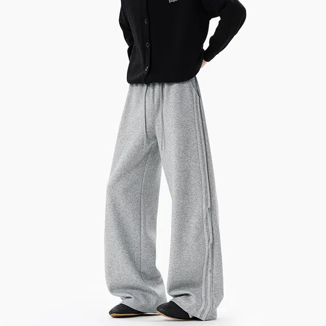 佐菲利 美式侧边条纹卫裤垂感百搭重磅运动裤宽松拖地裤休闲裤 男女同款