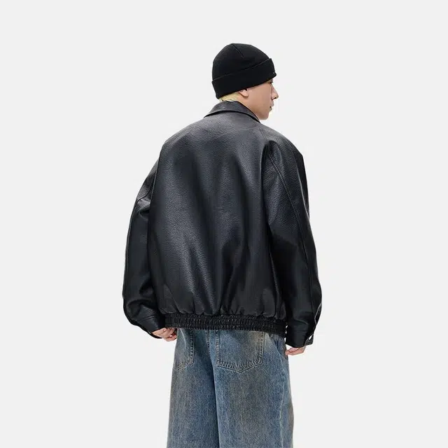 佐菲利 美式复古工装机车皮衣高街痞帅多口袋潮牌休闲宽松外套夹克 男女同款