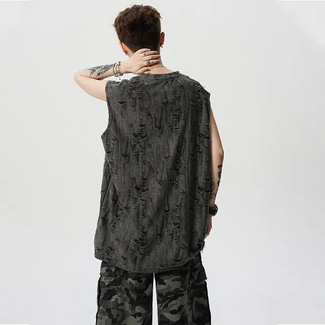 佐菲利 美式纯色坎肩运动健身无袖背心 男款