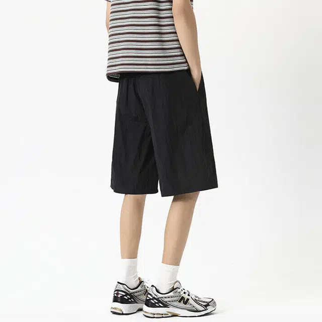 佐菲利 美式高街腊肠小狗刺绣薄款速干宽松直筒五分裤休闲短裤 男女同款