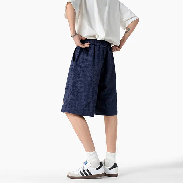 佐菲利 腊肠狗刺绣薄款速干宽松大潮流外穿五分沙滩裤休闲短裤 男款