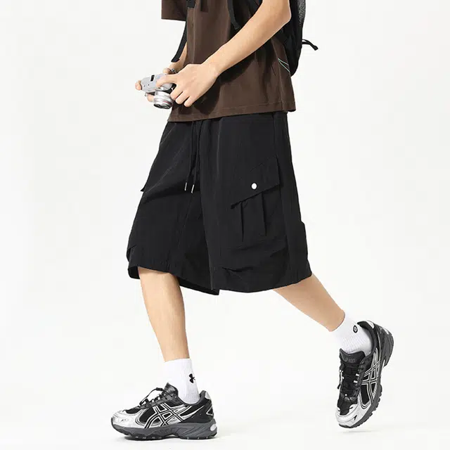 佐菲利 薄款速干伞兵裤美式五分裤直筒宽松机能登山工装短裤 男女同款