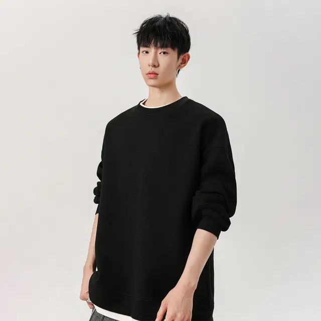 佐菲利 假两件圆领美式慵懒百搭宽松休闲长袖卫衣 男女同款