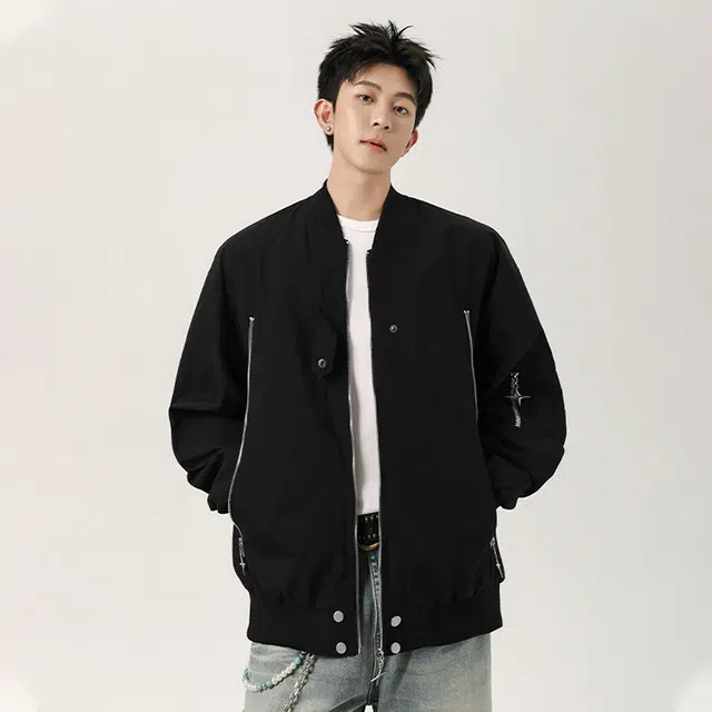 佐菲利 美式高街飞行复古设计感情侣外套潮牌宽松棒球服夹克 男女同款