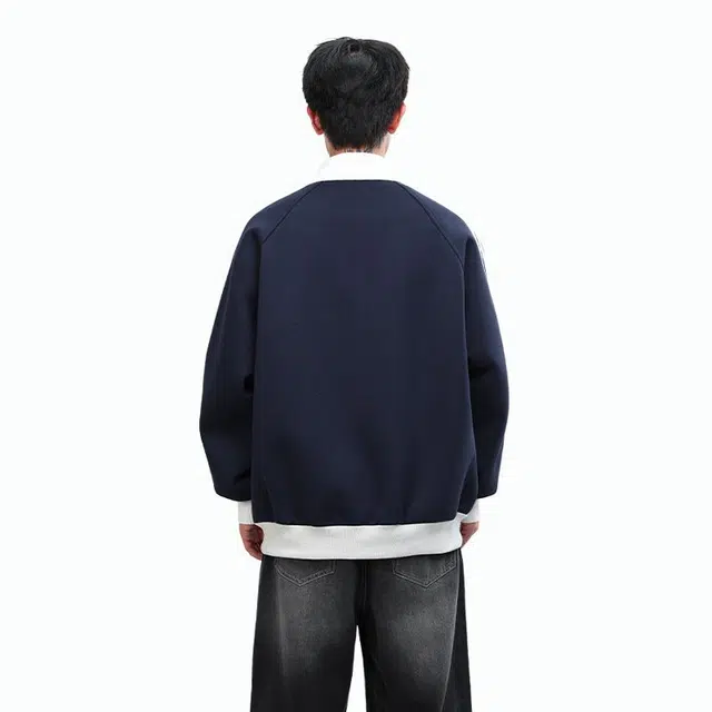 佐菲利  美式撞色拼接条纹运动夹克潮牌立领外套宽松开衫棒球服 男女同款