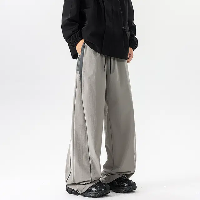 佐菲利 美式垂感弯刀西裤高街潮牌阔腿长裤宽松百搭拖地裤子休闲裤 男女同款