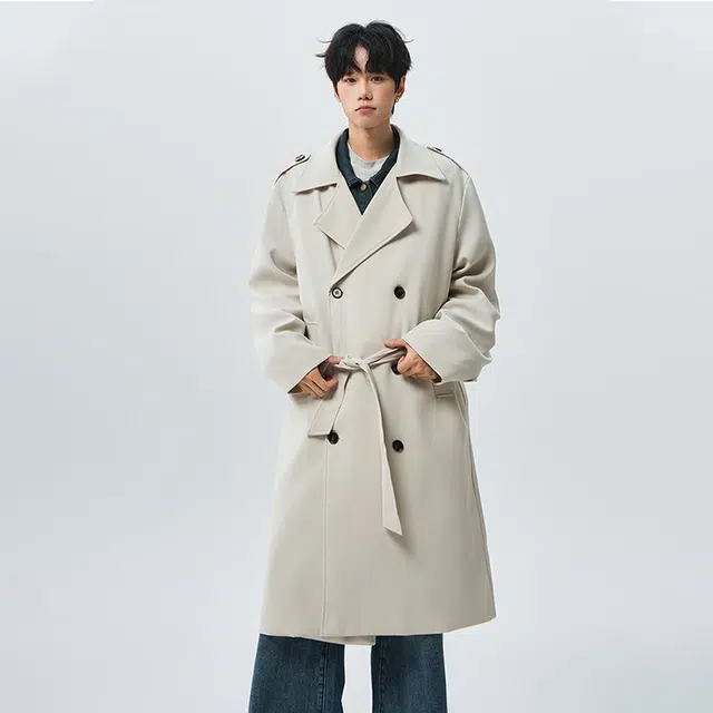 佐菲利 美式复古双排扣毛呢高级感痞帅宽松长款外套大衣 男女同款