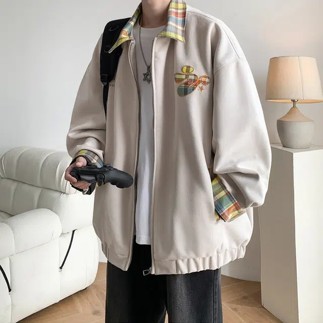 佐菲利 美式复古外套宽松设计感痞帅翻领装潮牌时尚上衣夹克 男女同款