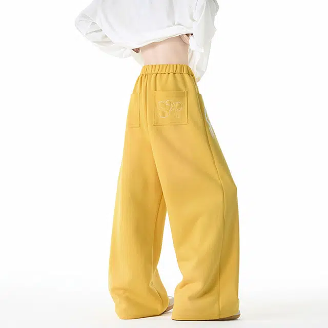 佐菲利 美式重磅字母印花垂感卫裤潮牌宽松运动街舞阔腿裤休闲裤 男女同款